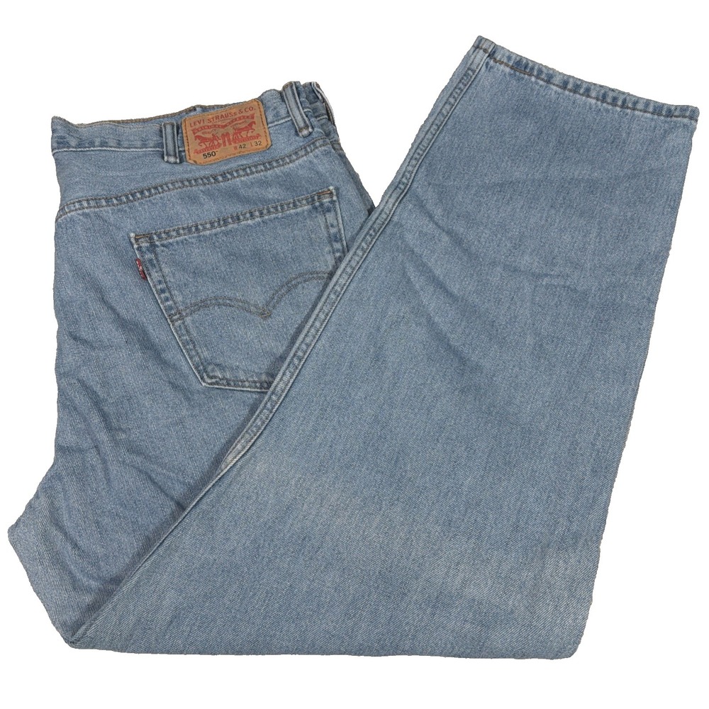 Levis 550 Straight Leg Blue Jeans Mens 42 X 32 (FITS 40 X 31) Denim Cotton